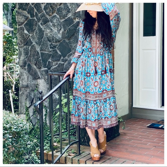 FABULOUS BOHO GYPSY CHIC FLORAL DRESS - Picture 9 of 16